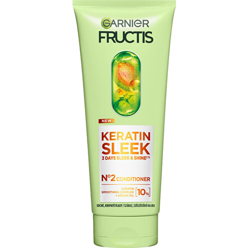 GARNIER Fructis Keratin Sleek Conditioner – kondicionierius sausiems ir slenkantiems plaukams 200ml