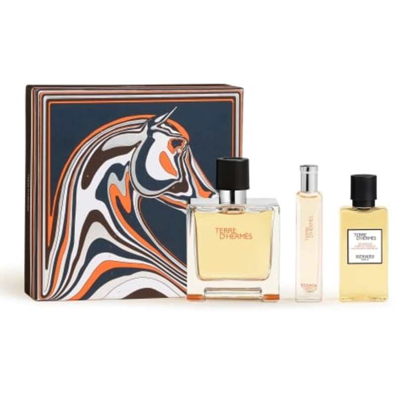 Hermes Terre D'Hermes Pure Perfume dovanų rinkinys Perfume 75 ml, dušo gelis 40 ml ir mini Pure Perfume 15 ml