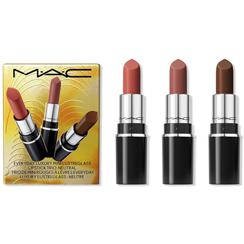 MAC Everyday Luxury Mini Lustreglass Neutral Lipstick Trio – lūpų rinkinys