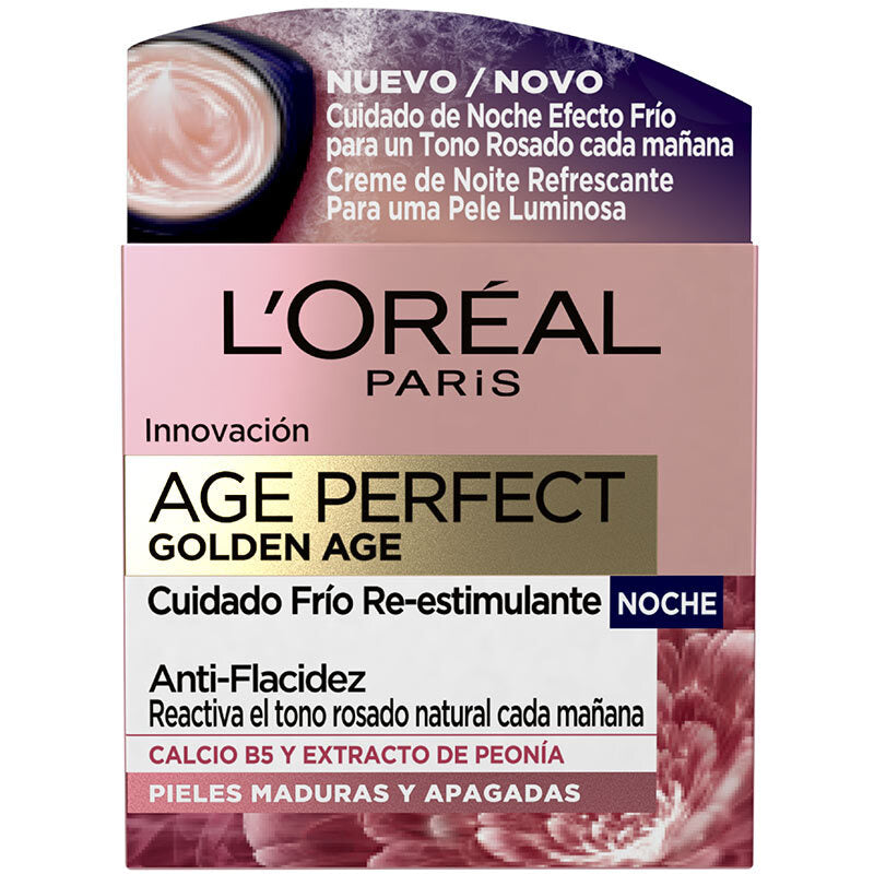 „L´Oréal Age Perfect Golden Age Night Reactivating Cooling Cream“ – naktinis kremas nuo raukšlių.