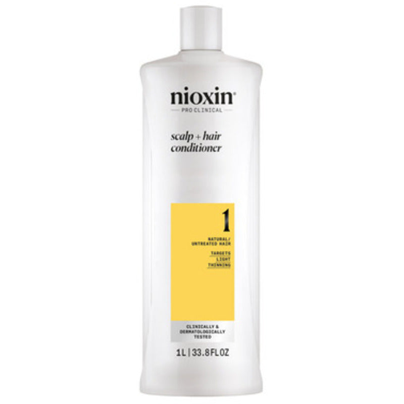 Nioxin System 1 galvos odos ir plaukų kondicionierius – kondicionierius natūraliems, slinkti linkusiems plaukams.