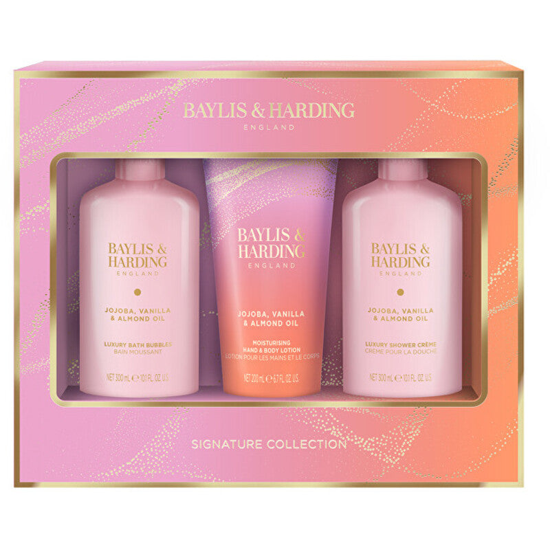 „Baylis & Harding Signature Collection“ vonios reikmenų rinkinys (simondsijų, vanilės ir migdolų aliejaus) – dovanų rinkinys