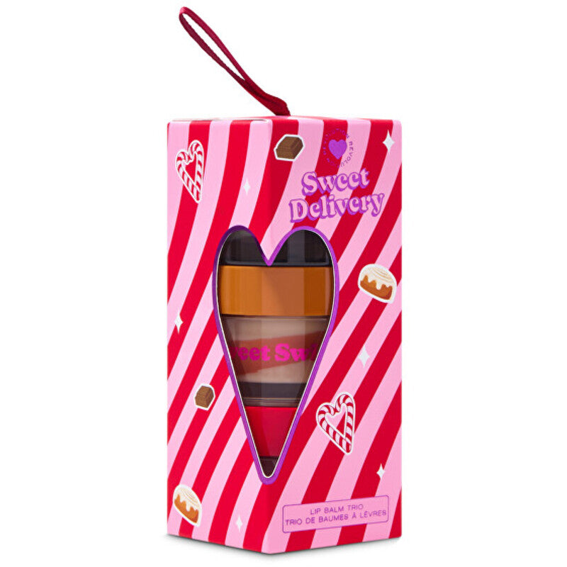 „Makeup Revolution I ♥ Revolution Sweet Delivery“ lūpų balzamų trio – dovanų rinkinys
