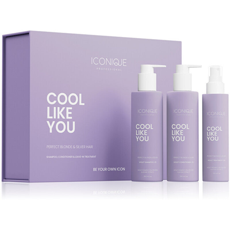 ICONIQUE Professional „Cool Like You“ rinkinys – dovanų rinkinys vėsiems ir ryškiai blondiniškiems plaukams