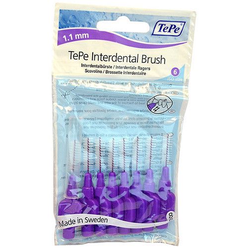 TePe Interdental Brush Normal (1,1 mm violetinė 8 vnt) - tarpdančių šepetėliai Moterims