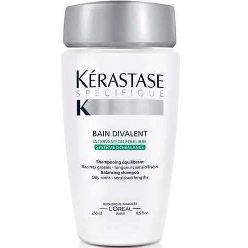 Kérastase Specifique Bain divalent šampūnas riebiems ir jautriems plaukams.