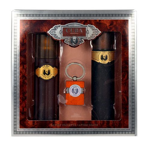 Cuba Cuba Gold kinkekomplekt EDT 100 ml habemeajamisjärgne Cuba Gold 100 ml ja võtmehoidja meestele