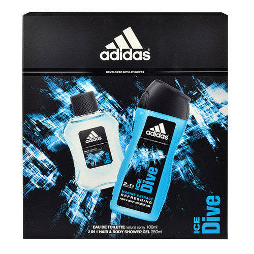Adidas Ice Dive dovanų rinkinys EDT 100 ml dušo želė Ice Dive 250 ml Vyrams