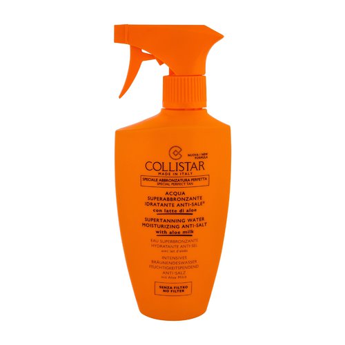 „Collistar Special Perfect Tan“ drėkinamasis įdegio viruo su alavijo pienu, apsaugantis nuo druskos.