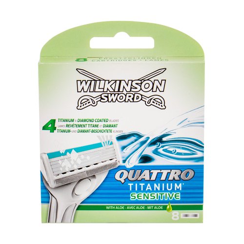 Wilkinson Sword Quattro Titanium Sensitive (8 tk) - Asenduspea meestele