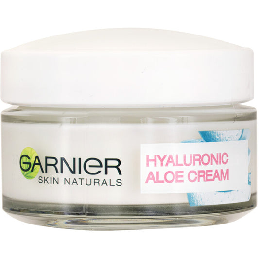 GARNIER hialurono rūgšties ir alavijo kremas – maitinamasis kremas sausai ir jautriai odai.