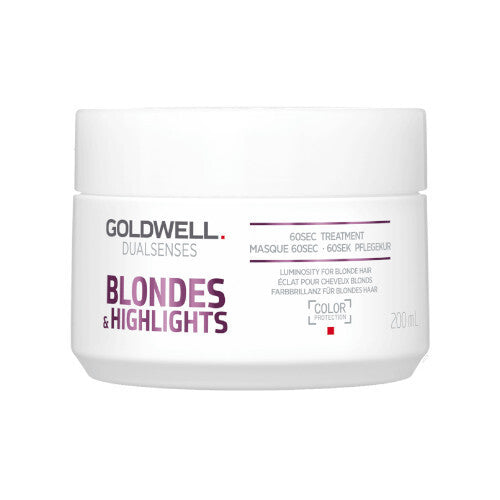 „Goldwell Dualsenses Blondes & Highlights“ 60 sekundžių gydymas – regeneruojanti kaukė, neutralizuojanti geltonus plaukų atspalvius