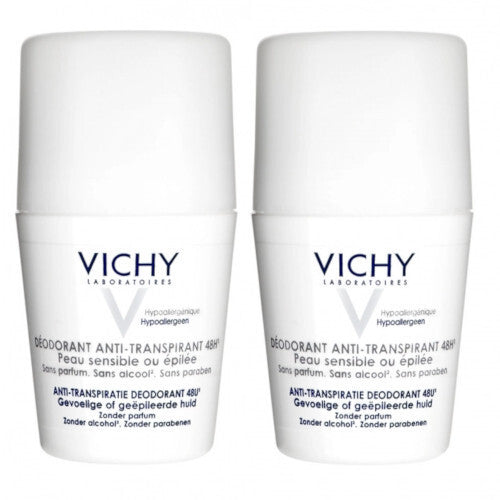 Vichy Deodorant antiperspirant 48h (2 tk) - Roll-on 48h deodorant tundlikule ja ärritunud nahale (50ml) Naistele