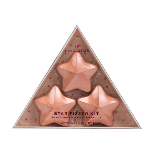 Makeup Revolution Star Bath Fizzer Kit Dovanų komplektas žvaigždės formos vonios bomba 3 x 40 g (Coconut) Moterims