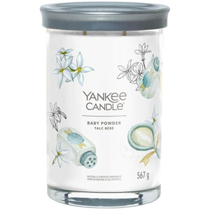 Yankee Cirle kūdikių pudros žvakė su stikline