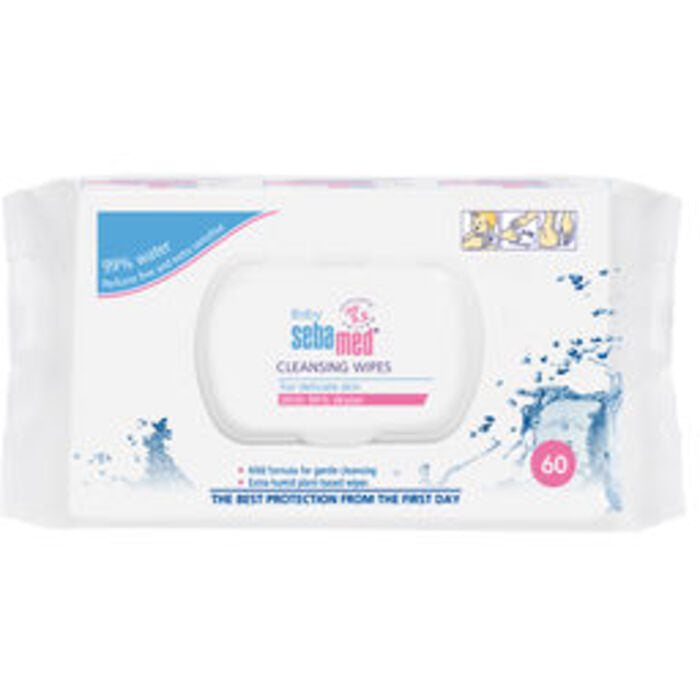 Sebamed kūdikių valymo servetėlės ​​su 99% vireniu 60 vnt