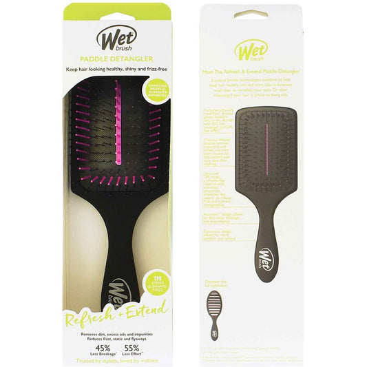 „Wet Brush Refresh + Extend Paddle“ iššukavimo šepetys, juodas