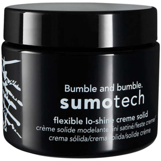 Bumble and bumble „Sumotech Flexible Lo-Shine Creme Solid“ – formavimo pasta, suteikianti plaukams ryškumo ir formos.