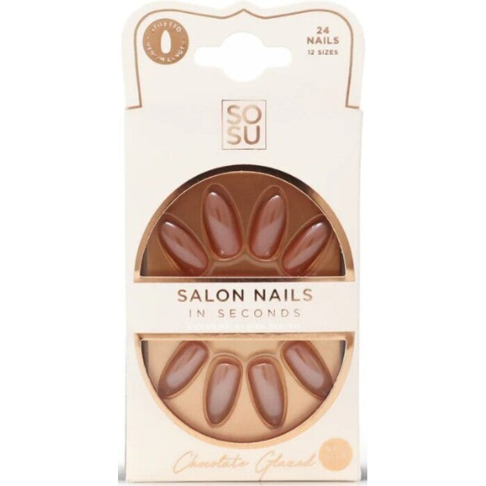 Sosu Chocolate Salon Nails - Dirbtiniai nagai (24 vnt.) Moterims