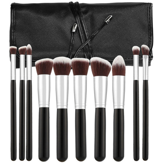 MIMO Makiažo šepetėlių rinkinys Kabuki Black ( 10 vnt ) Moterims