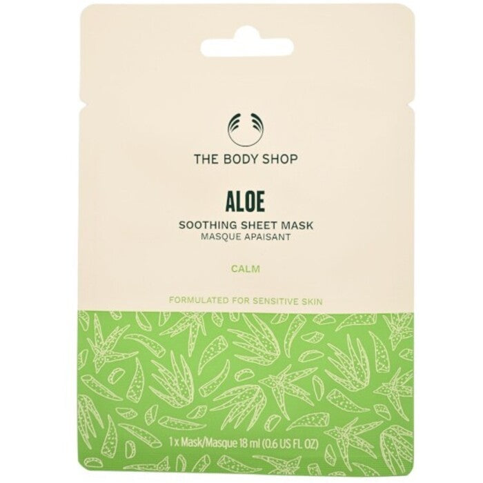 The Body Shop Aloe Soothing Sheet Mask – raminanti šveičiamoji veido kaukė 18ml