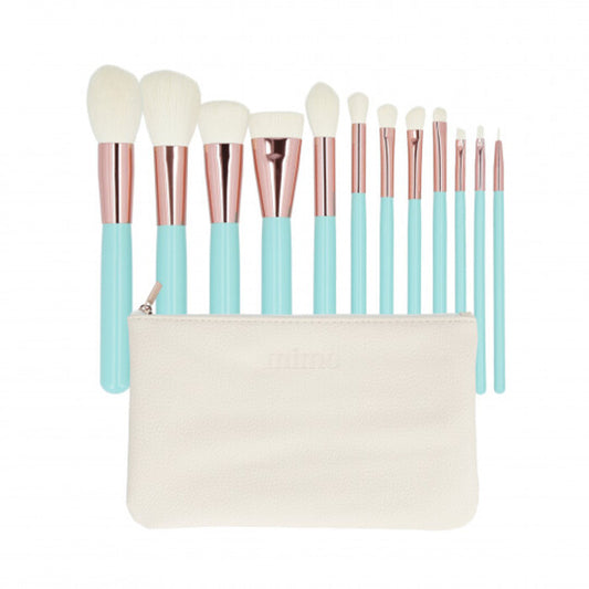 MIMO Makiažo šepetėlių rinkinys Turquoise (12 vnt.) Moterims