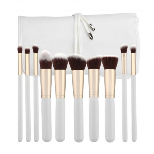 MIMO Makiažo šepetėlių rinkinys Kabuki White (10 vnt.) Moterims
