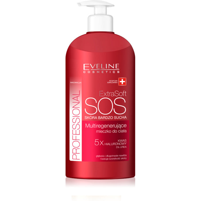 „Eveline Cosmetics Extra Soft SOS Multi-Regenerating Body Milk“ – drėkinamasis kūno pienas sausai odai
