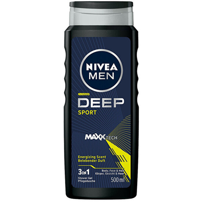 Nivea Deep Sport Men Dušigeel kehale, näole ja juustele (500 ml) meestele