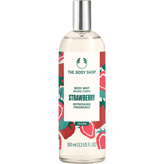 „The Body Shop“ braškių kūno dulksna – kūno purškiklis