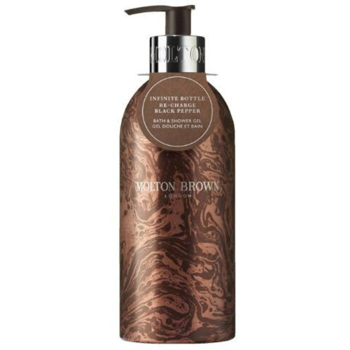 Molton Brown Pakartotinai įkraukite juodųjų pipirų vonią ir Dušo želė – dušo želė (400ml) Moterims