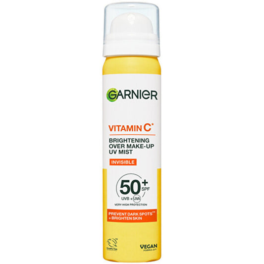 GARNIER vitamino C šviesinantis makiažo dulksnas UV dulksna SPF 50+ – šviesinanti odos dulksna