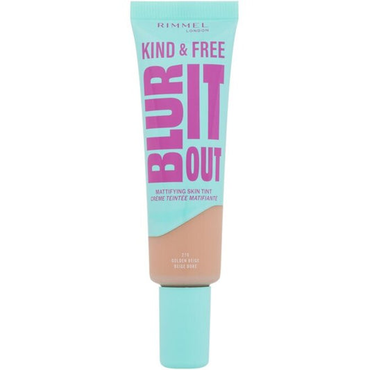 Rimmel Kind &amp; Free Blur It Out matt nahatoon – kerge matt meik kombineeritud ja rasusele nahale 30 ml 163 kuldne vanill naistele