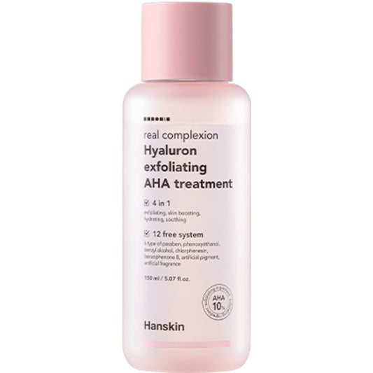Hanskin Real Complexion Hyaluron Exfoliating AHA Treatment – ​​šveičiamasis viruo