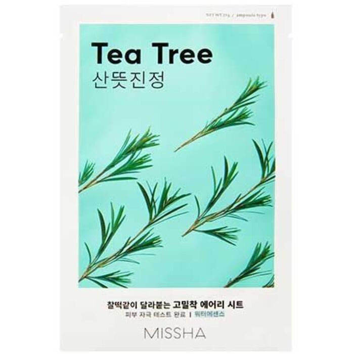 Missha Airy Fit Sheet Mask Tea Tree on tundlikule nahale mõeldud lehtmask, millel on puhastav ja värskendav toime.