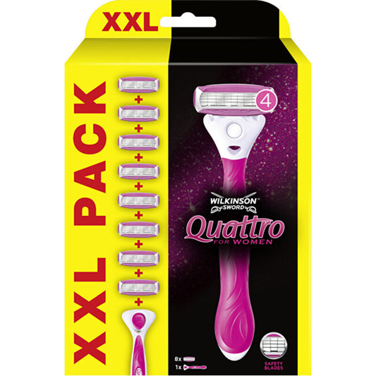 Wilkinson Sword Quattro moterims - skustuvas + 8 atsarginės galvutės