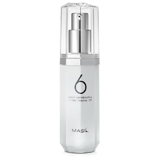 „Masil 6 Salon Lactobacillus Hair Parfumuotas Aliejus Light“ – lengvas, maitinamasis plaukų aliejus.