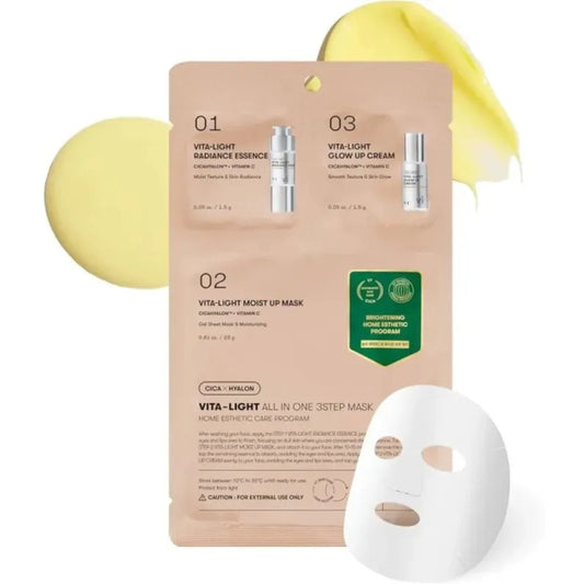 VT Cosmetics Vita-Light All In One 3 žingsnių kaukė ++ - skaistinanti ir drėkinanti veido kaukė