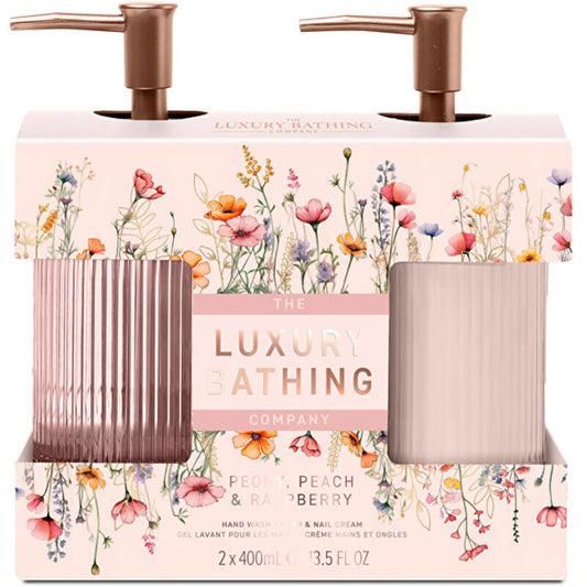 „Luxury Bathing Company“ rankų priežiūros dovanų rinkinys (bijūnų, persikų ir aviečių)