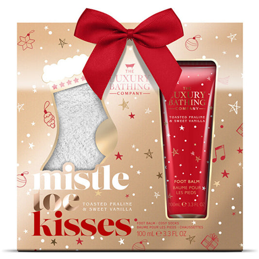 „Luxury Bathing Company“ dovanų rinkinys su kojinėmis (pralinė ir vanilė)