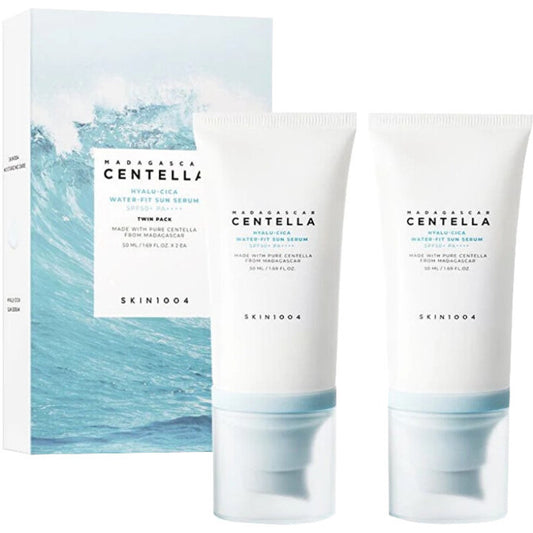 SKIN1004 Madagaskaro centelės ir Hyalu-Cica vandens pagrindu pagamintas apsauginis kremas nuo saulės (SPF 50+) – dovanų rinkinys nuo saulės