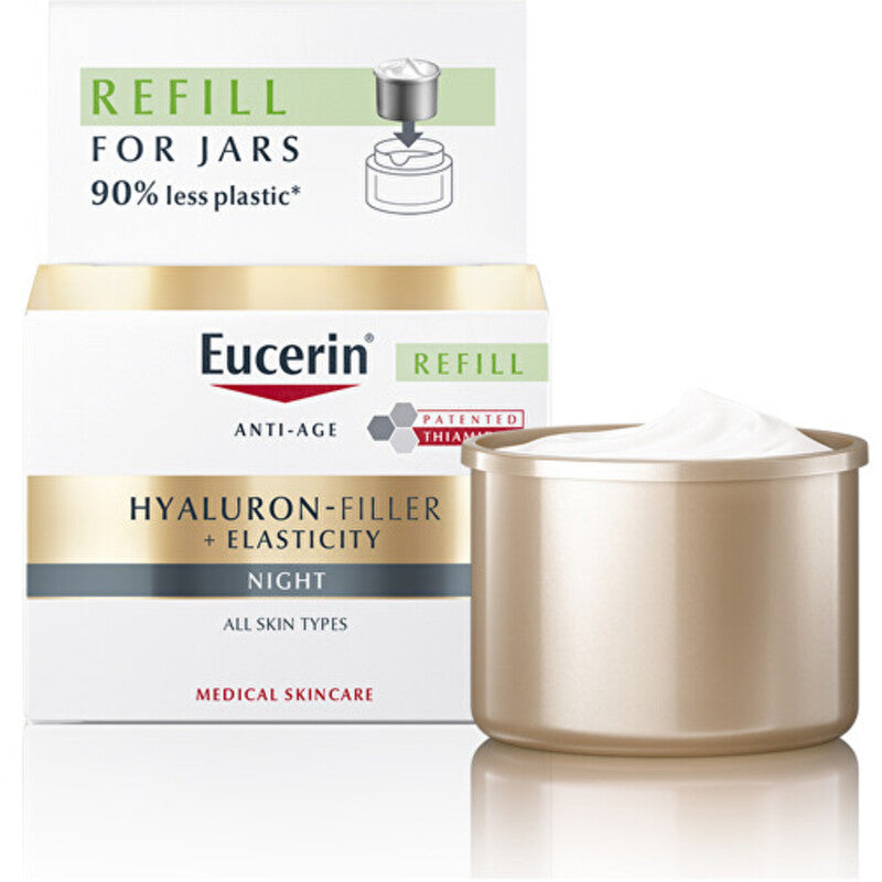 „Eucerin Elasticity+Filler“ naktinio kremo papildymas – raukšles mažinančio naktinio kremo papildymas