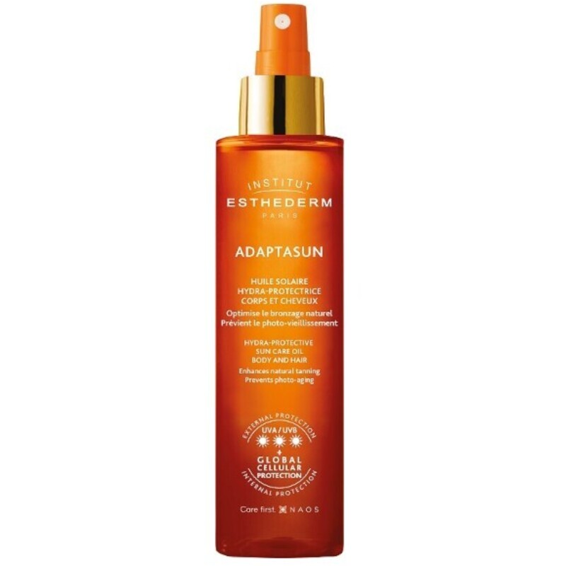 Institut Esthederm Stiprus apsauginis nuo saulės aliejus kūnui ir plaukams – apsauginis aliejus kūnui ir plaukams su didele apsauga