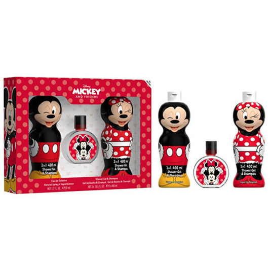 FRAGRANCES FOR CHILDREN Mickey Mouse & Minnie Gift Set EDT 50 ml, Minnie shower gel 400 ml and Mickey Mouse shower gel 400 ml