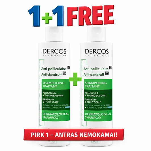 Vichy Dercos Anti-Pelliculaire šampoon-hooldus (normaalsetele ja rasustele juustele) 200ml