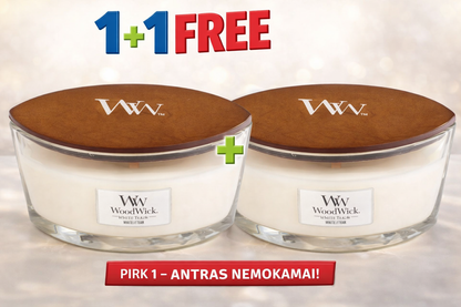 WoodWick valge tiikpuust laevalõhnaline küünal 453.6g